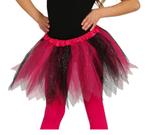 Tutu Glitter Zwart Roze Kind 31cm, Verzenden, Nieuw