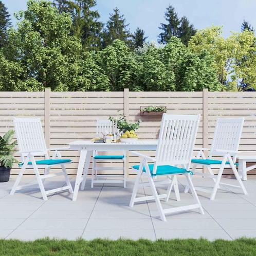 vidaXL Tuinstoelkussens 4 st 50x50x4 cm stof turquoise, Huis en Inrichting, Woonaccessoires | Kussens, Nieuw, Verzenden