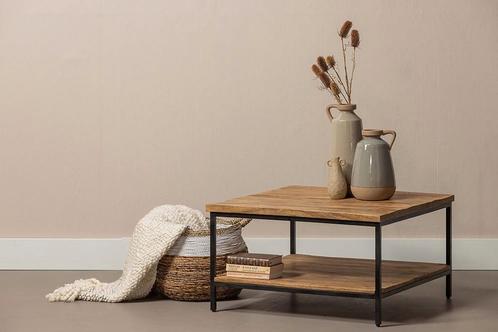 Salontafel Mangohout Ryan 80x80 cm, Huis en Inrichting, Tafels | Salontafels, Nieuw, Verzenden