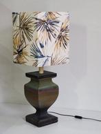 Large wood table lamp  / Sanderson fabric - Lamp - ., Antiek en Kunst