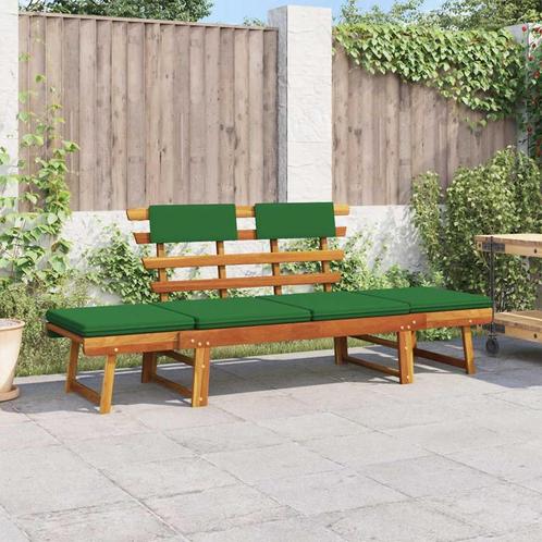 vidaXL Tuinbank met kussens 2-in-1 190 cm massief acaciahout, Tuin en Terras, Tuinsets en Loungesets, Nieuw, Verzenden