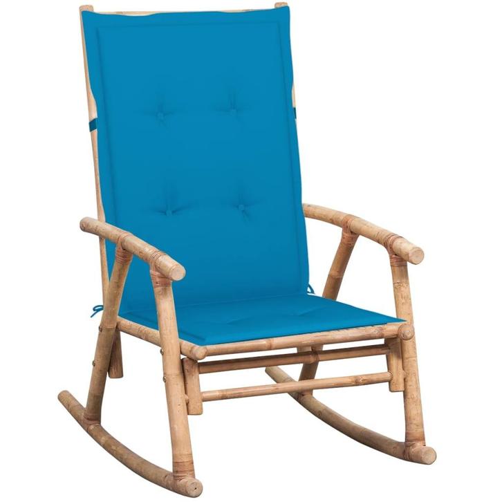vidaXL Schommelstoel met kussen bamboe, Tuin en Terras, Tuinstoelen, Nieuw, Verzenden