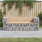 vidaXL Banc de jardin design gabion 184x71x65,5 cm bois, Jardin & Terrasse, Verzenden, Neuf