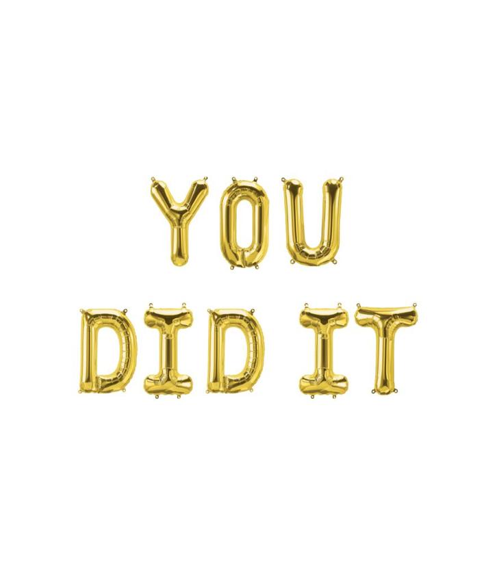 Gouden Ballonnen Set You Did It 1,9m, Hobby & Loisirs créatifs, Articles de fête, Envoi