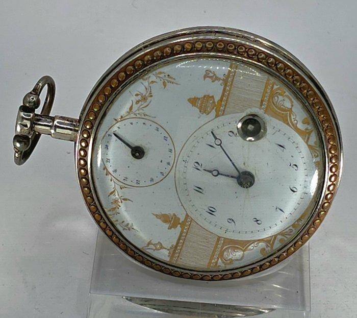 Schweiz - Prunkspindeluhr - Malerei Altar - Tagesdatum -, Handtassen en Accessoires, Horloges | Heren