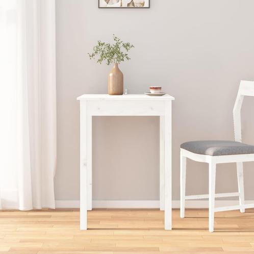vidaXL Eettafel 55x55x75 cm massief grenenhout wit, Maison & Meubles, Tables | Tables à manger, Envoi