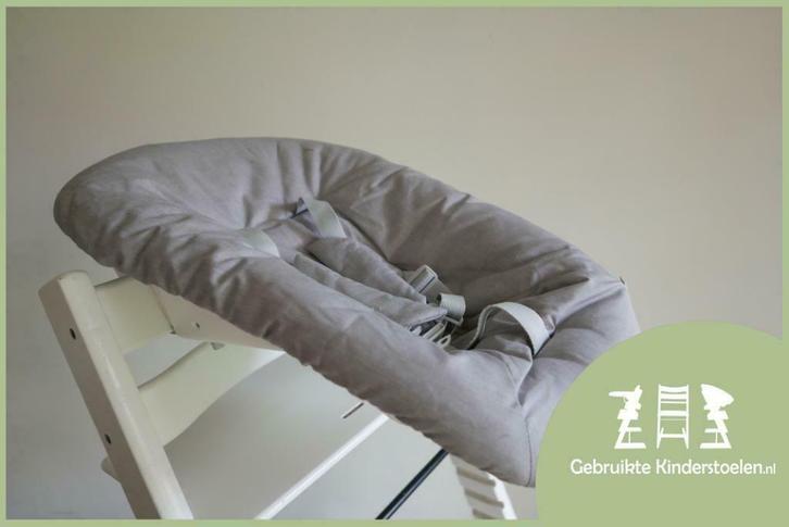 Stokke Tripp Trapp newborn grijs roze groen gris rose vert, Kinderen en Baby's, Kinderstoelen, Meegroeistoel, Zo goed als nieuw
