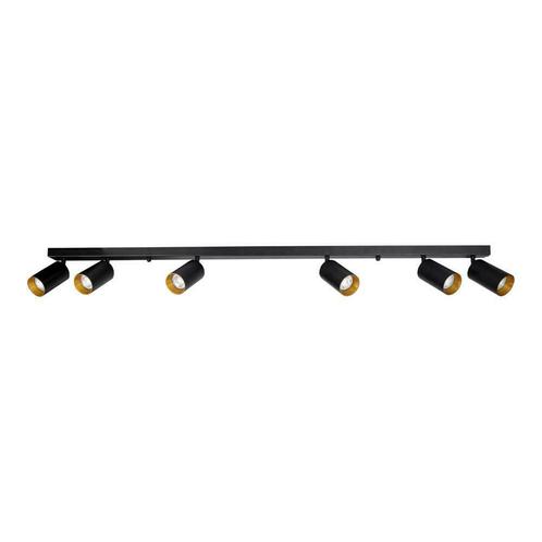 Moderne plafond spot zes dubbel opbouw zwart met goud 6 x, Huis en Inrichting, Lampen | Overige, Nieuw, Verzenden
