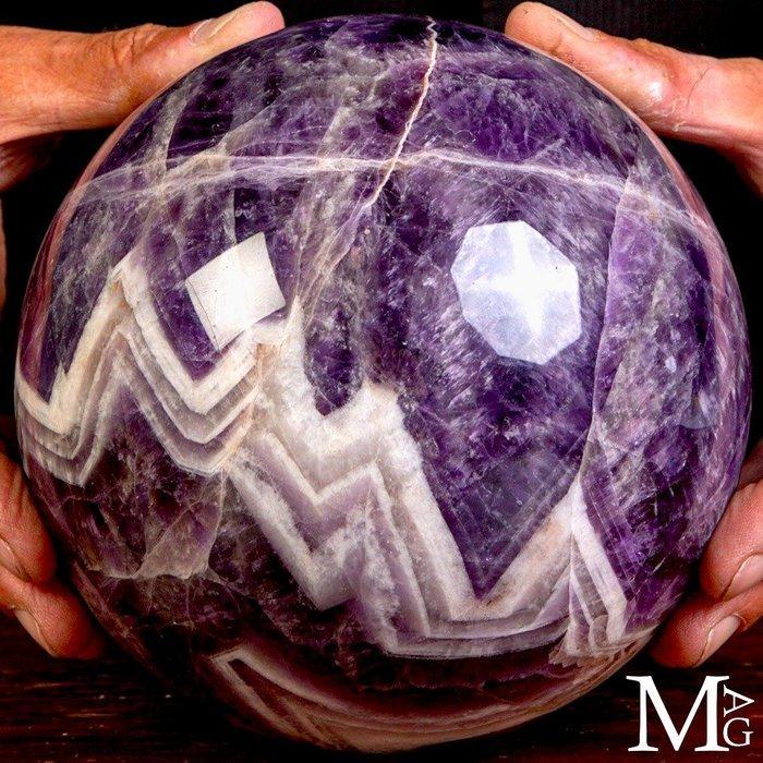 Prachtige bol van Chevron Amethyst uit Tanzania - Sfera Di, Verzamelen, Mineralen en Fossielen