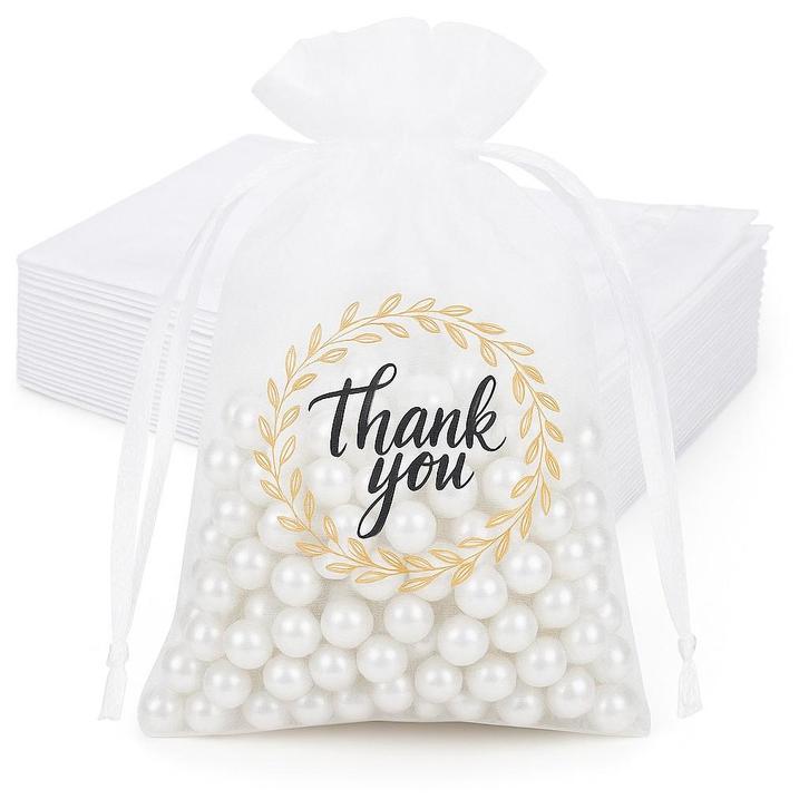 Fako Bijoux - Organza Zakjes Met Print - Thank You, Diversen, Cadeauverpakkingen, Verzenden