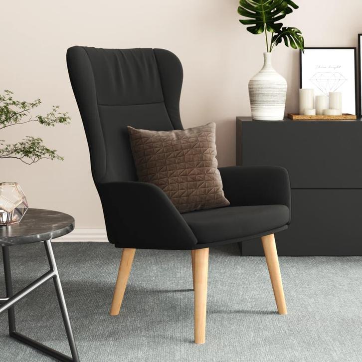 Zwarte Relax Fauteuil | Retour Deal | 41% Korting, Huis en Inrichting, Fauteuils, 50 tot 75 cm, 75 tot 100 cm, Nieuw, Hout, Verzenden