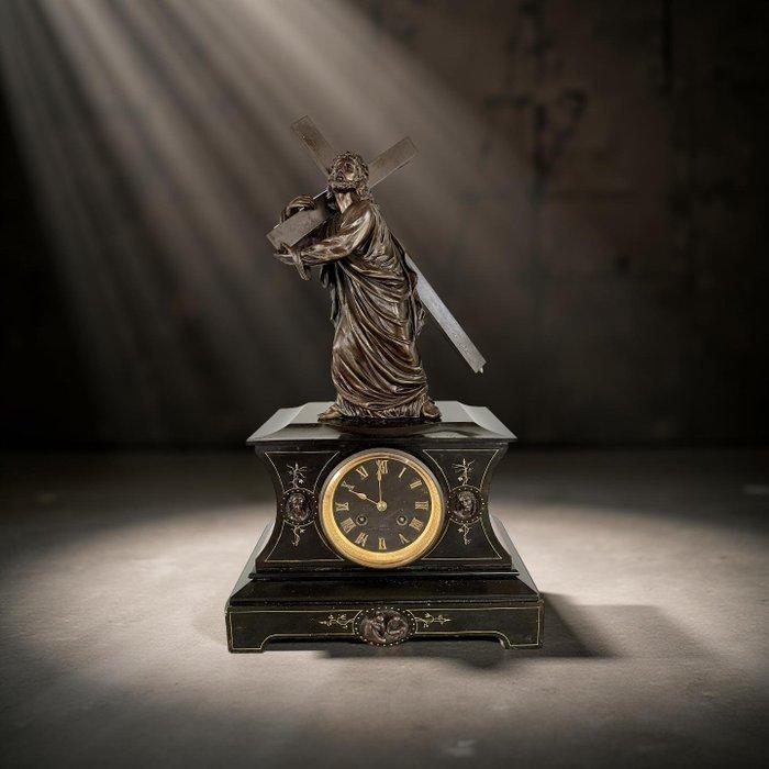 Pendule - houlet - Marmer, Brons, Glas - 1850-1900, Antiek en Kunst, Antiek | Klokken