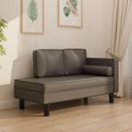 vidaXL Chaise longue avec coussins et traversin gris