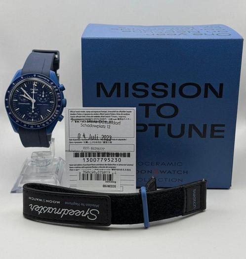 Omega x Swatch - MoonSwatch - Mission to Neptune - Zonder, Handtassen en Accessoires, Horloges | Heren