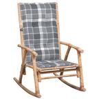 vidaXL Chaise à bascule avec coussin Bambou