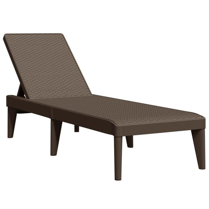Ligzetel Bruin - Verstelbaar | Retour Deal | -40% (ligbed), Tuin en Terras, Ligbedden, Verstelbaar, Nieuw, Kunststof, Verzenden