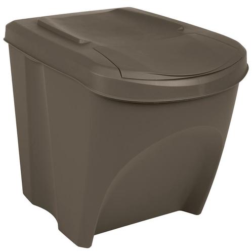 vidaXL Vuilnisbakken 3 st stapelbaar 75 L polypropeen grijs, Huis en Inrichting, Woonaccessoires | Prullenbakken, Nieuw, Verzenden