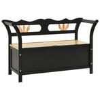 Massief Houten Bankje Zwart | Retour Deal, Verzenden, Minder dan 75 cm, Rechte bank, Minder dan 150 cm
