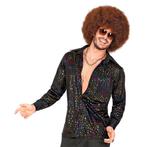 Disco 70S Blouse Zwart Heren Metallic, Verzenden, Nieuw