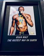 Usain Bolt - Gesigneerde afbeelding in 40x30 cm Custom Frame, Nieuw