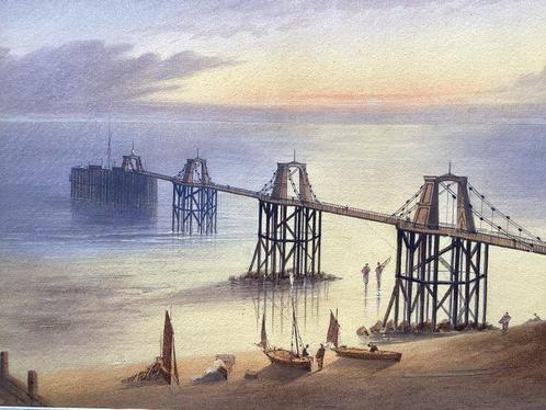 William Alfred Earp (1867–1927) - Old Chain Pier, Brighton, Antiek en Kunst, Kunst | Schilderijen | Klassiek