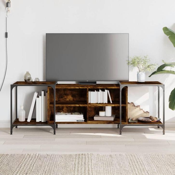 vidaXL Tv-meubel 153x37x50 cm bewerkt hout gerookt, Huis en Inrichting, Kasten |Televisiemeubels, Nieuw, Verzenden