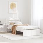 vidaXL Bedframe met hoofdeinde zonder matras 90x200 cm wit, Huis en Inrichting, Verzenden, Nieuw