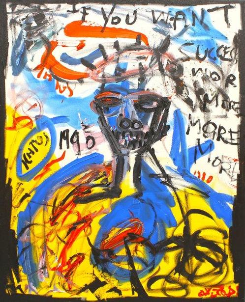 0xec6d0 (XX-XXI) - Work Hard, Antiek en Kunst, Kunst | Schilderijen | Modern