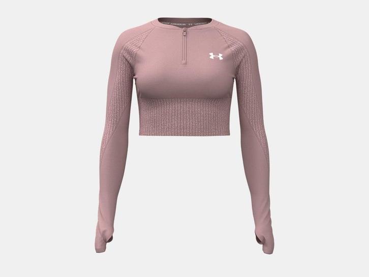 Under Armour Hg Rib 1/4 Zip-Pnk - Maat LG, Kleding | Dames, Topjes, Roze, Nieuw, Maat 42/44 (L), Ophalen of Verzenden