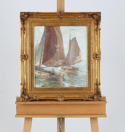 Maurice Sijs (1880-1972) - Zeilboten op het water, Volendam, Antiek en Kunst, Kunst | Schilderijen | Klassiek