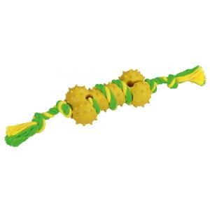 Bot massief rubber-katoen groen-geel, 30 cm - kerbl, Animaux & Accessoires, Accessoires pour chiens