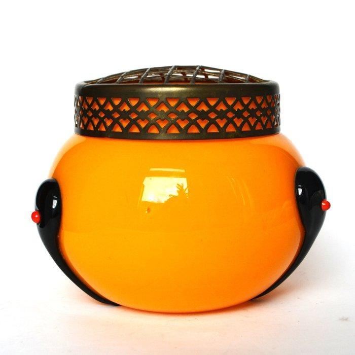 Vaas - Glas, Messing, Antiek en Kunst, Kunst | Designobjecten