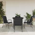 vidaXL 5-delige Tuinset textileen en staal zwart, Tuin en Terras, Tuinsets en Loungesets, Verzenden, Nieuw, Tuinset
