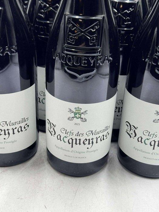 2021 Vacqueyras Clefs des Murailles - Rhône - 12 Flessen, Verzamelen, Wijnen