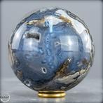 Zeldzame UV-actieve moosachat Bol met indrukwekkende