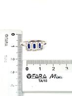 Ring - 18 karaat Witgoud Saffier - Diamant, Nieuw