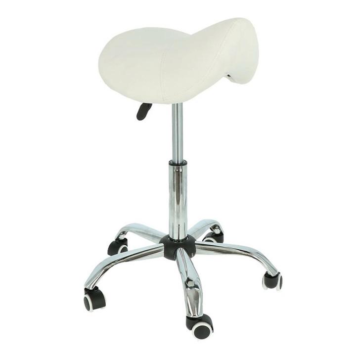 Alora Zadelkruk - Tabouret – Wit Chrome - Kruk – Kapperskruk, Tuin en Terras, Hand-tuingereedschap, Nieuw