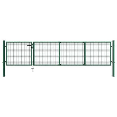 vidaXL Poort 350x75 cm staal groen, Jardin & Terrasse, Portes de jardin, Envoi