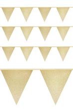 Kleine Gouden Vlaggetjes Goud Glitter Slinger Vlaggenlijn 6, Hobby en Vrije tijd, Ophalen of Verzenden, Nieuw