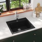 vidaXL Gootsteen enkele bak graniet zwart, Huis en Inrichting, Keuken | Keukenelementen, Verzenden, Nieuw
