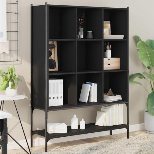 vidaXL Boekenkast 102x30x141,5 cm bewerkt hout zwart, Huis en Inrichting, Kasten | Boekenkasten, Nieuw, Verzenden