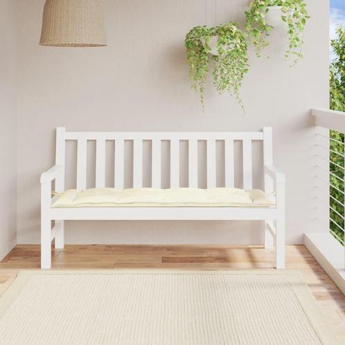 vidaXL Tuinbankkussen 150x50x7 cm oxford stof crèmewit, Huis en Inrichting, Woonaccessoires | Kussens, Nieuw, Verzenden