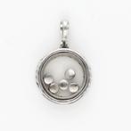 Pendentif - 18 carats Or blanc Diamant (Naturelle) - Saphir,