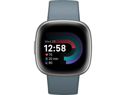 Fitbit Versa 4, Zilver (Blauw), Handtassen en Accessoires, Horloges | Heren, Zo goed als nieuw, Verzenden