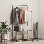 vidaXL Kledingrek met plank met wiel met opslag Zwart 80 x, Huis en Inrichting, Kasten | Kleerkasten, Verzenden, Nieuw