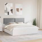 vidaXL Bedframe met Gevoerde Hoofdbord Lichtgrijs 180 x 200, Huis en Inrichting, Slaapkamer | Bedden, Verzenden, Nieuw