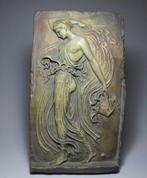 sculptuur, Art Nouveau ceramic wall plate (41cm) - 41 cm -