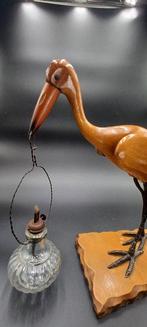 Olielamp - Hout, Glas, IJzer - Dierenlamp, Antiek en Kunst
