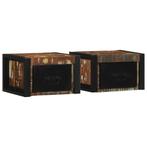 vidaXL Nachtkastjes 2st 40x35x25cm massief gerecycled hout, Huis en Inrichting, Verzenden, Nieuw
