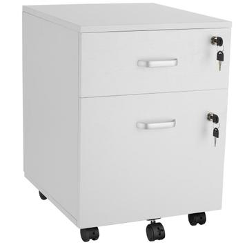 tectake Rolcontainer Vagur, 2 afsluitbare lades - wit, Verzenden